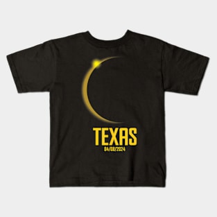 Sun Eclipse Total Solar Texas April 8 2024 Path Of Totality Kids T-Shirt